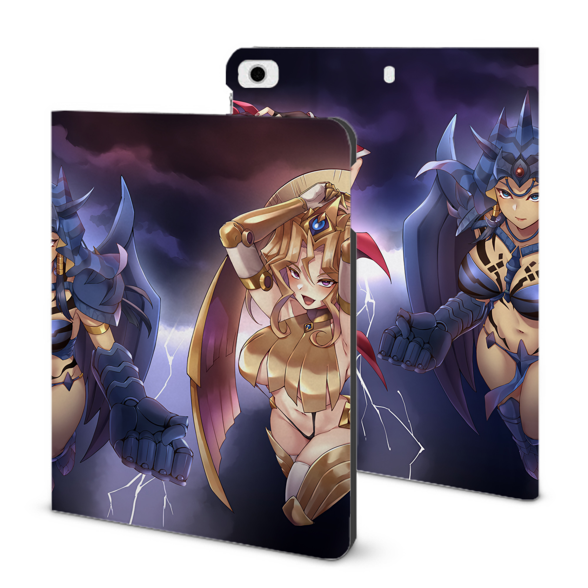 （画像用） 遊☆戯☆王 Yu-Gi-Oh! IPad ケース ブック型 PUレザー TPU 耐衝撃 軽量 薄型 ペン収納なし 全面保護 IPad 各モデル対応